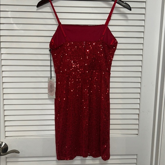 Red Sequin Mini Dress - Picture 3 of 4